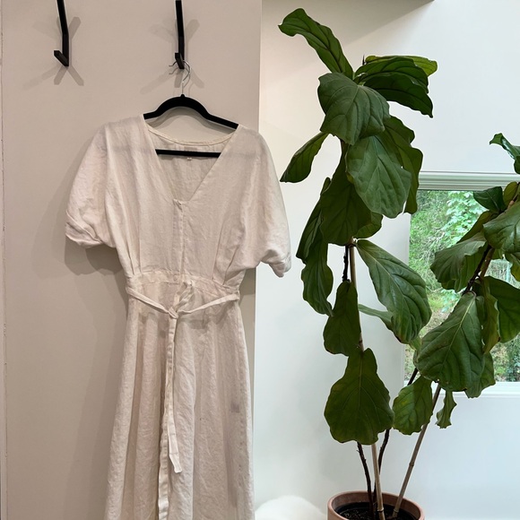 POSSE aus white linen button down dress S - Picture 1 of 6